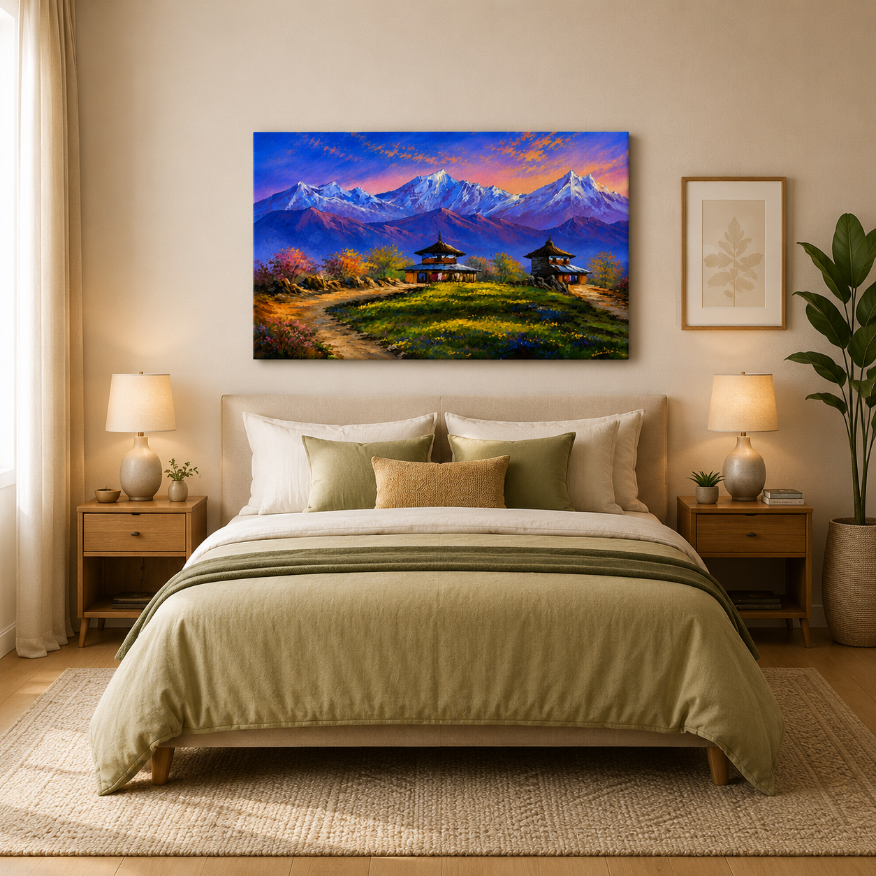 Nepal Himalayan Village Canvas Art | Mountain Landscape Wall Decor